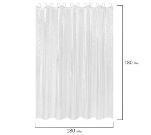 Шторка для ванной EVA, 180х180 см, кольца в комплекте, БЕЛАЯ ГОЛОГРАФИЯ, PRIMILA (ПРИМИЛА), 700102