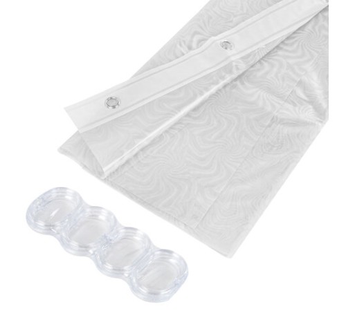 Шторка для ванной EVA, 180х180 см, кольца в комплекте, БЕЛАЯ ГОЛОГРАФИЯ, PRIMILA (ПРИМИЛА), 700102