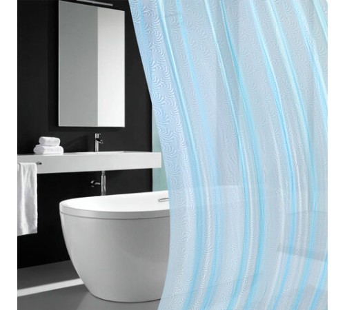 Шторка для ванной EVA, 180х180 см, кольца в комплекте, СИНЯЯ ГОЛОГРАФИЯ, PRIMILA (ПРИМИЛА), 700103