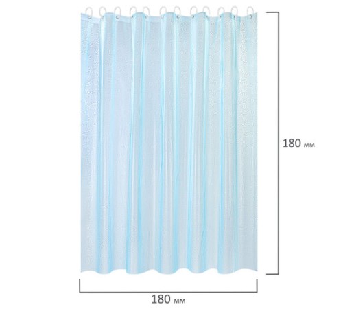Шторка для ванной EVA, 180х180 см, кольца в комплекте, СИНЯЯ ГОЛОГРАФИЯ, PRIMILA (ПРИМИЛА), 700103