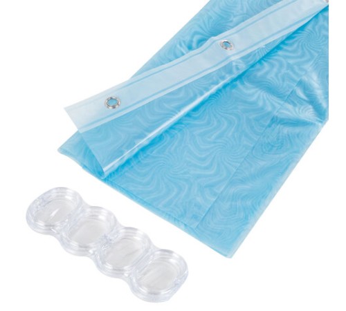 Шторка для ванной EVA, 180х180 см, кольца в комплекте, СИНЯЯ ГОЛОГРАФИЯ, PRIMILA (ПРИМИЛА), 700103