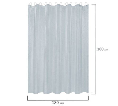 Шторка для ванной EVA, 180х180 см, кольца в комплекте, СЕРАЯ ГОЛОГРАФИЯ, PRIMILA (ПРИМИЛА), 700104