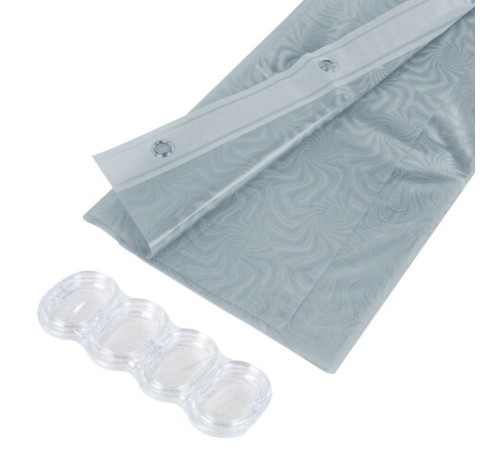 Шторка для ванной EVA, 180х180 см, кольца в комплекте, СЕРАЯ ГОЛОГРАФИЯ, PRIMILA (ПРИМИЛА), 700104