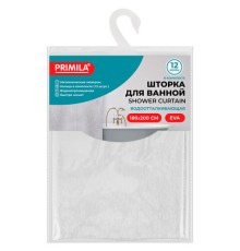 Шторка для ванной EVA, 180х200 см, кольца в комплекте, БЕЛЫЕ ЛИНИИ, PRIMILA (ПРИМИЛА), 700105