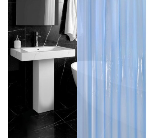Шторка для ванной EVA, 180х200 см, кольца в комплекте, СИНИЕ ЛИНИИ, PRIMILA (ПРИМИЛА), 700106