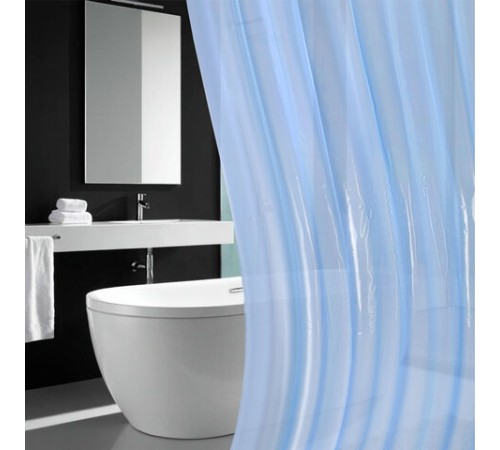 Шторка для ванной EVA, 180х200 см, кольца в комплекте, СИНИЕ ЛИНИИ, PRIMILA (ПРИМИЛА), 700106