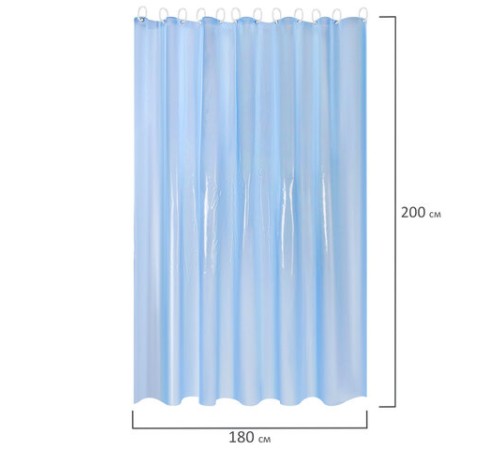 Шторка для ванной EVA, 180х200 см, кольца в комплекте, СИНИЕ ЛИНИИ, PRIMILA (ПРИМИЛА), 700106
