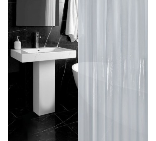 Шторка для ванной EVA, 180х200 см, кольца в комплекте, СЕРЫЕ ЛИНИИ, PRIMILA (ПРИМИЛА), 700107