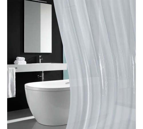 Шторка для ванной EVA, 180х200 см, кольца в комплекте, СЕРЫЕ ЛИНИИ, PRIMILA (ПРИМИЛА), 700107