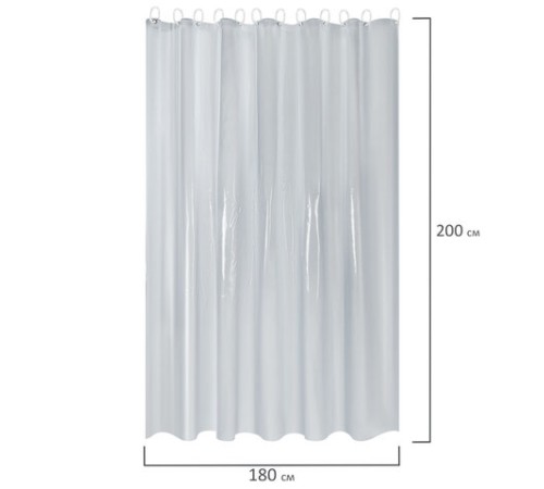 Шторка для ванной EVA, 180х200 см, кольца в комплекте, СЕРЫЕ ЛИНИИ, PRIMILA (ПРИМИЛА), 700107