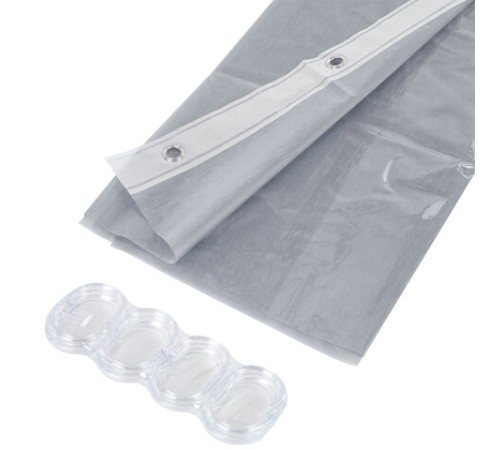 Шторка для ванной EVA, 180х200 см, кольца в комплекте, СЕРЫЕ ЛИНИИ, PRIMILA (ПРИМИЛА), 700107