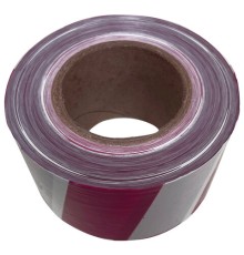 Лента оградительная сигнальная красно-белая 75 мм х 250 м, СТАНДАРТ, полиэтилен, ЛО 250/75