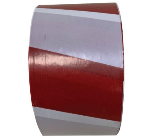 Лента оградительная сигнальная красно-белая 75 мм х 250 м, СТАНДАРТ, полиэтилен, ЛО 250/75