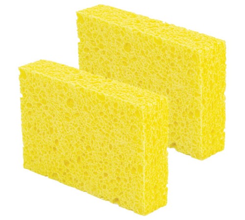 Губки для посуды 95х65х20 мм, ЦЕЛЛЮЛОЗНЫЕ, КОМПЛЕКТ 2 штуки, желтые, LAIMA, 700255