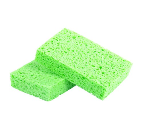 Губки для посуды 110х70х20 мм, ЦЕЛЛЮЛОЗНЫЕ, КОМПЛЕКТ 2 штуки, зеленые, LAIMA, 700257