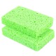 Губки для посуды 110х70х20 мм, ЦЕЛЛЮЛОЗНЫЕ, КОМПЛЕКТ 2 штуки, зеленые, LAIMA, 700257