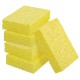 Губки для посуды 110х70х20 мм, ЦЕЛЛЮЛОЗНЫЕ, КОМПЛЕКТ 5 штук, желтые, LAIMA, 700259
