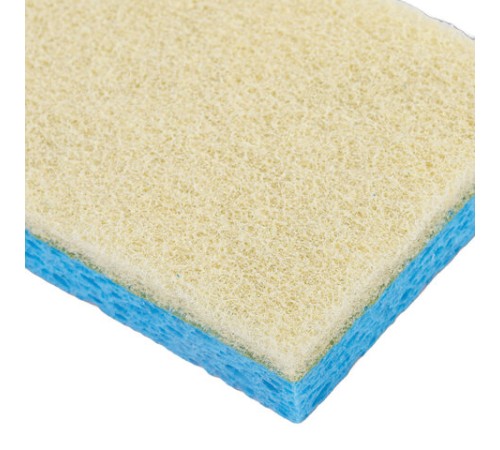 Губки для посуды 110х70х20 мм, ЦЕЛЛЮЛОЗНЫЕ + АБРАЗИВ, КОМПЛЕКТ 5 штук, синий/белый абразив, LAIMA, 700260