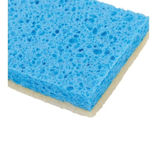 Губки для посуды 110х70х20 мм, ЦЕЛЛЮЛОЗНЫЕ + АБРАЗИВ, КОМПЛЕКТ 5 штук, синий/белый абразив, LAIMA, 700260