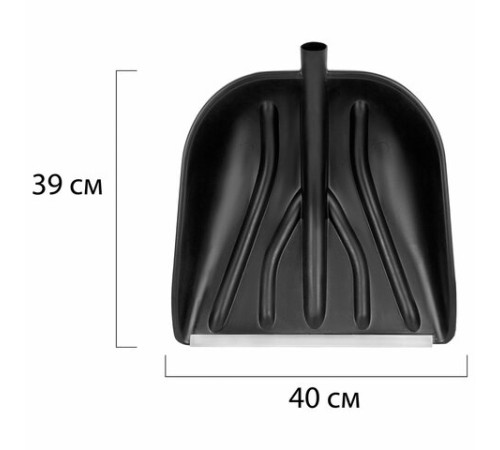 Лопата снеговая 40х39 см БЕЗ ЧЕРЕНКА 