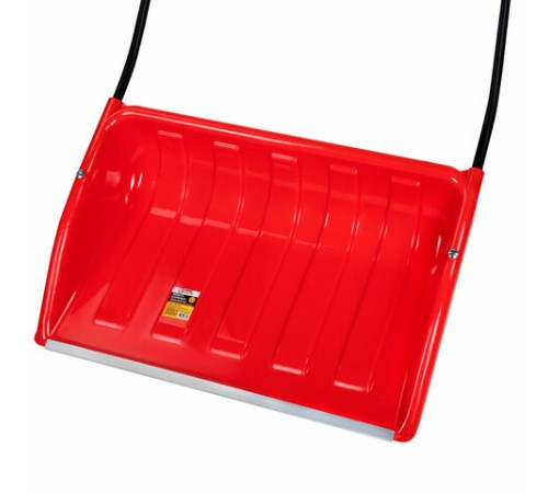 Лопата снеговая СКРЕПЕР 70х47см пластиковый КРАСНЫЙ, алюминиевая планка, рукоятка 110см, СУПЕРПРОЧНЫЙ, первичное сырье, ГРАНДМАСТЕР, 700341