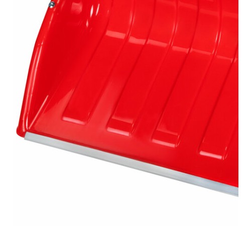 Лопата снеговая СКРЕПЕР 70х47см пластиковый КРАСНЫЙ, алюминиевая планка, рукоятка 110см, СУПЕРПРОЧНЫЙ, первичное сырье, ГРАНДМАСТЕР, 700341