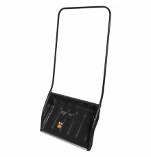 Лопата снеговая СКРЕПЕР 70х47 см пластиковый ЧЕРНЫЙ, алюминиевая планка, рукоятка 110 см, СУПЕРПРОЧНЫЙ, ГРАНДМАСТЕР, 700342