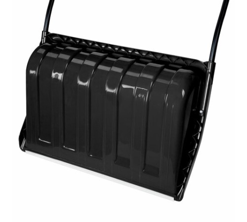 Лопата снеговая СКРЕПЕР 70х47 см пластиковый ЧЕРНЫЙ, алюминиевая планка, рукоятка 110 см, СУПЕРПРОЧНЫЙ, ГРАНДМАСТЕР, 700342