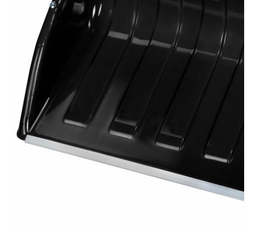 Лопата снеговая СКРЕПЕР 70х47 см пластиковый ЧЕРНЫЙ, алюминиевая планка, рукоятка 110 см, СУПЕРПРОЧНЫЙ, ГРАНДМАСТЕР, 700342