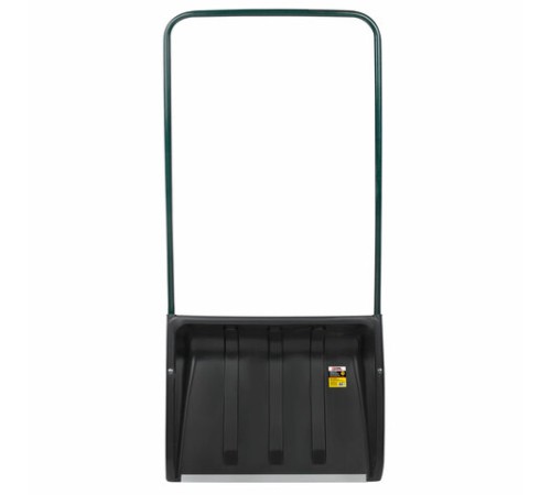 Лопата снеговая СКРЕПЕР 58х45 см пластиковый ЧЕРНЫЙ, алюминиевая планка, рукоятка 100 см, прочный, ГРАНДМАСТЕР, 700343