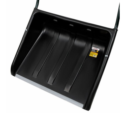 Лопата снеговая СКРЕПЕР 58х45 см пластиковый ЧЕРНЫЙ, алюминиевая планка, рукоятка 100 см, прочный, ГРАНДМАСТЕР, 700343