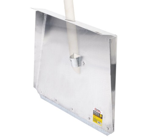 Лопата снеговая трехбортная 46х35 см, ЛА-3б алюминий 1,5 мм, планка металлическая на клепках, БЕЗ ЧЕРЕНКА, ГРАНДМАСТЕР, 700344