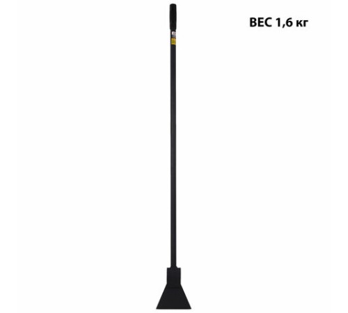 Ледоруб-топор шириной 16 см, ВЕС 1,6 кг, металлическая ручка 135 см, D=25 мм, УСИЛЕННЫЙ, черная порошковая окраска, ГРАНДМАСТЕР, 700345
