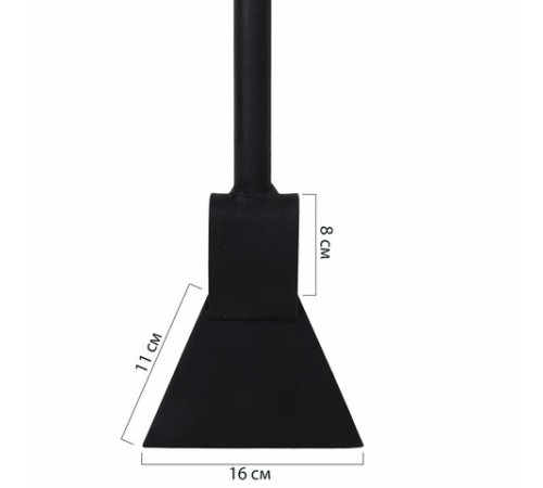 Ледоруб-топор шириной 16 см, ВЕС 1,6 кг, металлическая ручка 135 см, D=25 мм, УСИЛЕННЫЙ, черная порошковая окраска, ГРАНДМАСТЕР, 700345