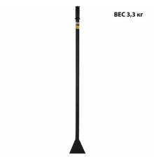 Ледоруб-топор шириной 14 см, ВЕС 3,3 кг, металлическая ручка 120 см, D=34 мм, СУПЕРУСИЛЕННЫЙ, черная порошковая окраска, ГРАНДМАСТЕР, 700346