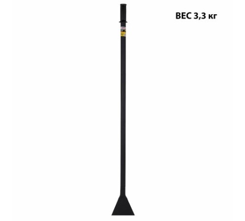 Ледоруб-топор шириной 14 см, ВЕС 3,3 кг, металлическая ручка 120 см, D=34 мм, СУПЕРУСИЛЕННЫЙ, черная порошковая окраска, ГРАНДМАСТЕР, 700346