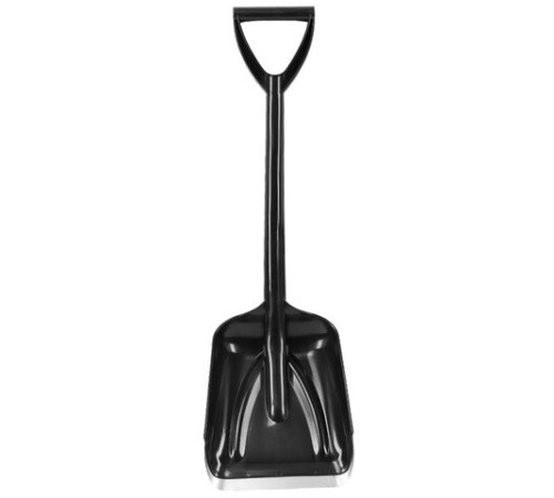 Лопата снеговая 20х26 см УНИВЕРСАЛЬНАЯ с планкой, прочная, пластиковая с V-ручкой, длина 70 см, для дома, авто, детей, ГРАНДМАСТЕР, 700347