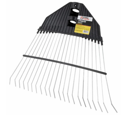 Грабли веерные проволочные, ширина 38 см, БЕЗ ЧЕРЕНКА, тулейка/черенок 25 мм, ГРАНДМАСТЕР, 700349