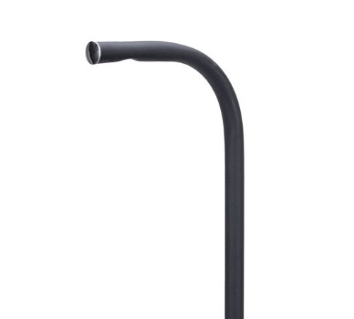 Совок для мусора 28х19см металл, ПРОЧНЫЙ высокая Г-образная ручка 75см, порошковый окрас, темно-серый, дом, офис, улица, ГРАНДМАСТЕР, 700351