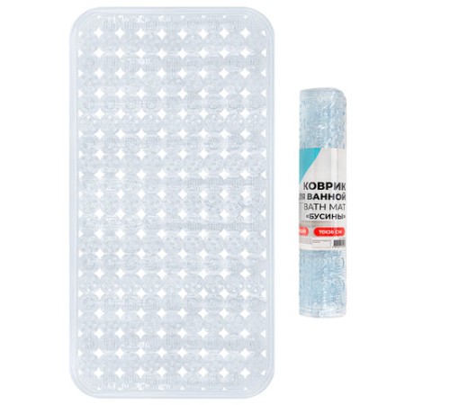 Коврик для ванны противоскользящий 70х36см, 