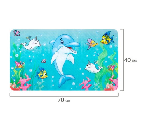 Коврик для ванны противоскользящий 70х40 см с печатью 