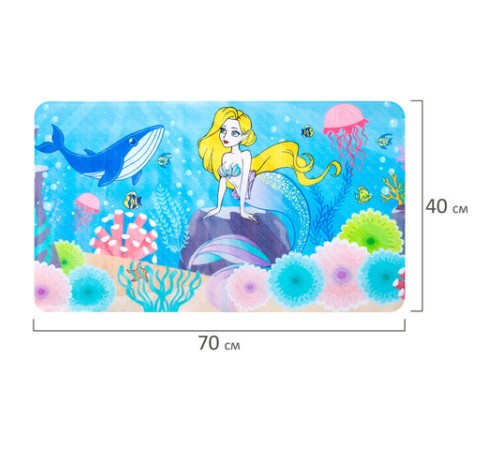 Коврик для ванны противоскользящий 70х40 см с печатью 