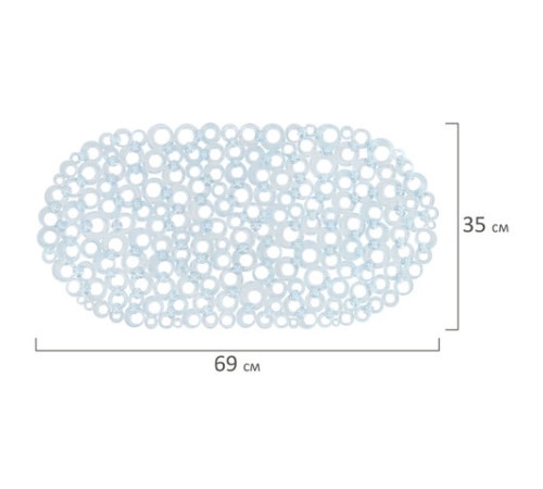 Коврик для ванны противоскользящий 69х35см, 