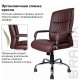 Кресло офисное BRABIX "Space EX-508", экокожа, хром, коричневое, 531164