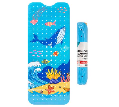 Коврик для ванны противоскользящий 100х40 см, с печатью 