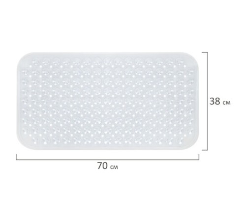 Коврик для ванны противоскользящий 70х38 см, 