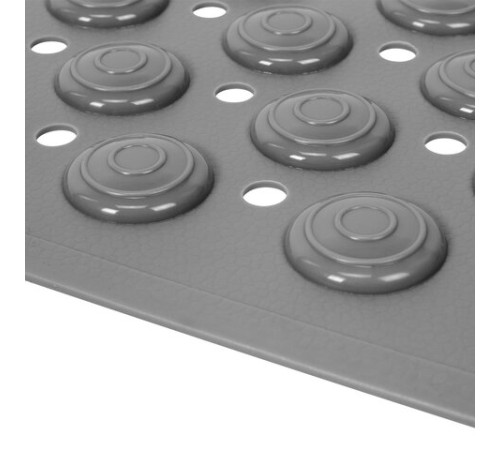 Коврик для ванны противоскользящий с теркой для ступней 68х36 см, серый, ПВХ, присоски, PRIMILA (ПРИМИЛА), 700389