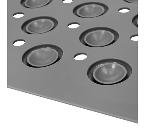 Коврик для ванны противоскользящий с теркой для ступней 68х36 см, серый, ПВХ, присоски, PRIMILA (ПРИМИЛА), 700389