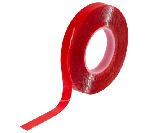 Монтажная прозрачная суперпрочная двухсторонняя лента 10 мм х 5 м, акриловая, толщина 1 мм, WBZ (ВБЗ), 700423