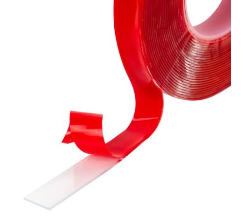 Монтажная прозрачная суперпрочная двухсторонняя лента 10 мм х 5 м, акриловая, толщина 1 мм, WBZ (ВБЗ), 700423